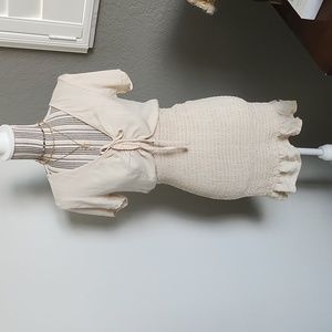 Roxy light beige ruched dress s